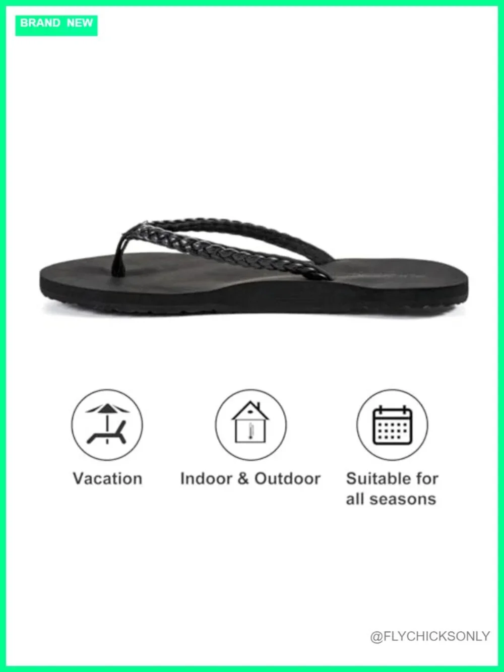 Slim Braided Flip Flop Thong Sandals with Yoga Mat Cushion